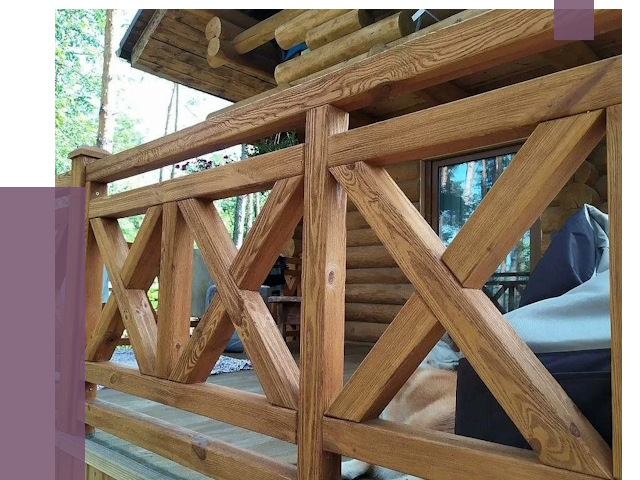 Деревянные перила под ключ в Ноябрьске от 7598 руб. 