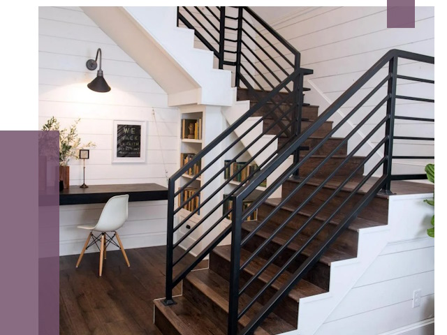 Перила для лестницы в доме в Ноябрьске от 7344 руб. — ПРОЛЁТ-Нбс