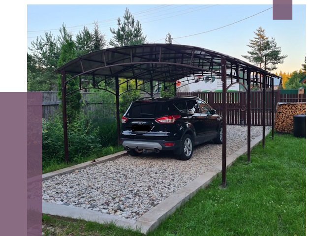 Навесы для автомобиля в Ноябрьске от 13017 руб.  | ПРОЛЁТ-Нбс