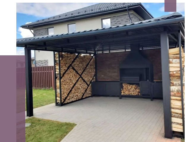 Навесы для барбекю в Ноябрьске от 12612 руб. под ключ | ПРОЛЁТ-Нбс