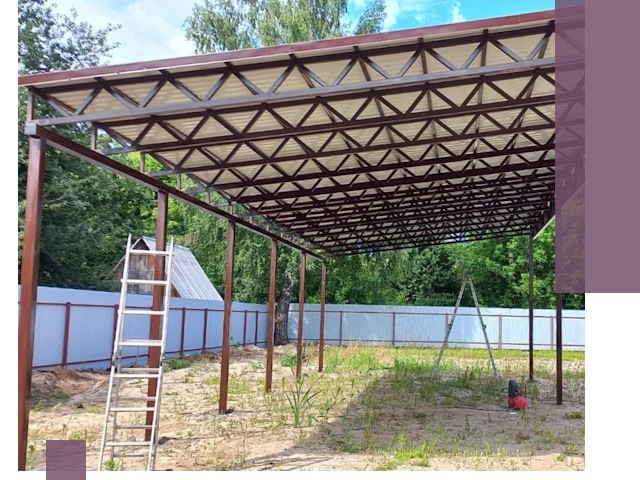 Односкатные навесы под ключ в Ноябрьске — изготовление и монтаж