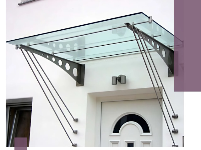 Козырьки над входом под ключ в Ноябрьске — изготовление и монтаж