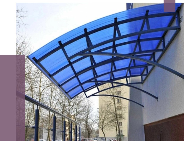 Козырьки из поликарбоната в Ноябрьске от 4255 руб. под ключ | ПРОЛЁТ-Нбс