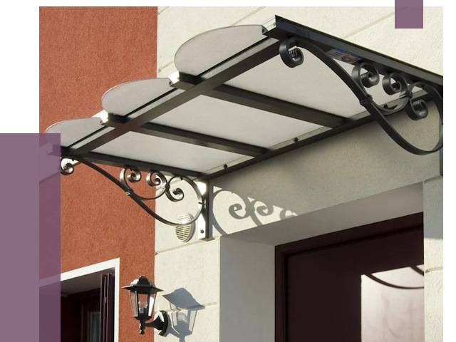 Односкатные козырьки в Ноябрьске от 8307 руб.  | ПРОЛЁТ-Нбс