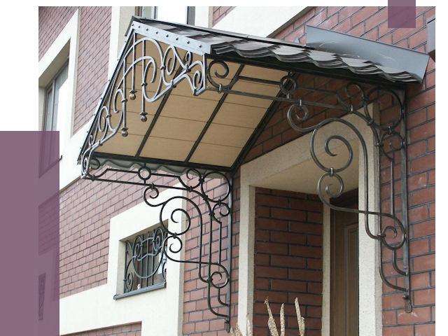 Двускатные козырьки в Ноябрьске под ключ от 12663 руб.